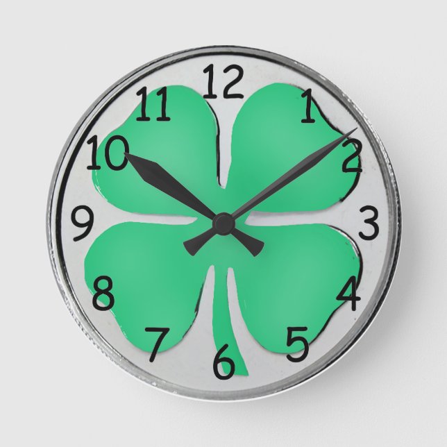 Reloj Redondo Mediano Clover Irish Wall Clock (Anverso)