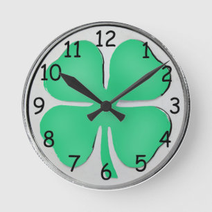Reloj Redondo Mediano Clover Irish Wall Clock