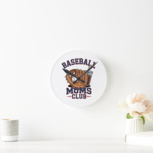 Reloj Redondo Mediano Club de Mamás de Béisbol Día de la Madre