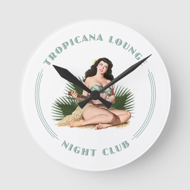 Reloj Redondo Mediano Club nocturno Tropicana 1 Tropicana Lounge Hula Ch (Anverso)