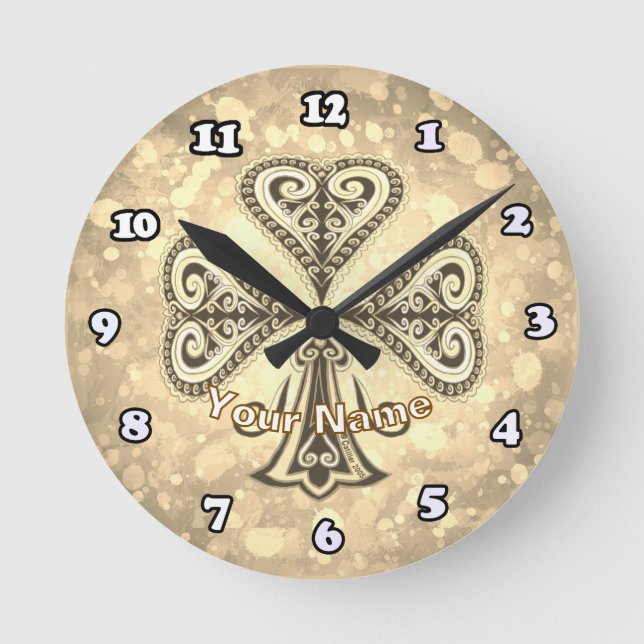 Reloj Redondo Mediano Clubs poker (Anverso)
