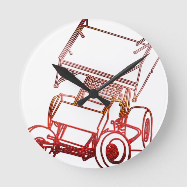 Reloj Redondo Mediano Coche de Sprint sesgado/puesta del sol (Anverso)