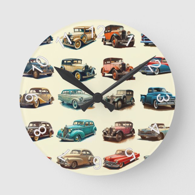 Reloj Redondo Mediano Coches (Anverso)