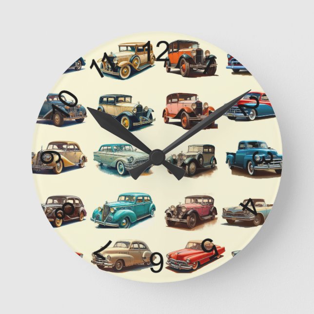 Reloj Redondo Mediano Coches (Anverso)