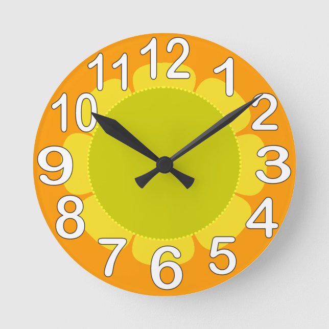 Reloj Redondo Mediano cocina de campo naranja (Anverso)