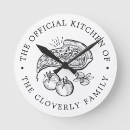 Reloj Redondo Mediano Cocina Oficial | Tema Pizza