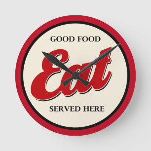 Reloj Redondo Mediano Cocina retro Decoración en la pared