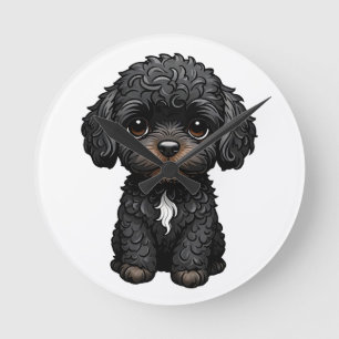 Reloj Redondo Mediano Cockapoo negro