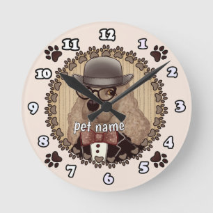 Reloj Redondo Mediano Cocker Spaniel con gafas Clock