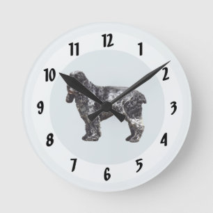 Reloj Redondo Mediano Cocker Spaniel negro y gris