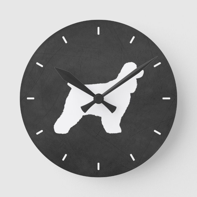 Reloj Redondo Mediano Cocker Spaniel Silhouette (Anverso)