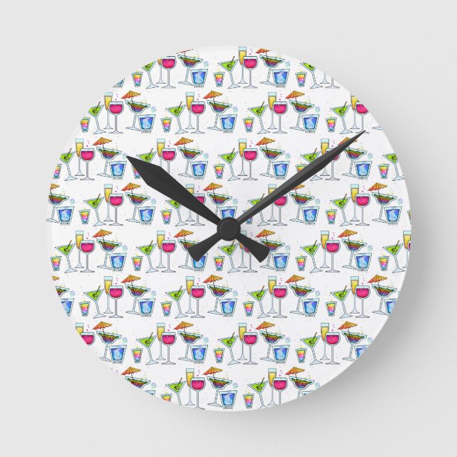 RELOJ REDONDO MEDIANO COCKTAILS UP WALL CLOCK (Anverso)
