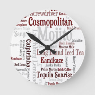 Reloj Redondo Mediano Cocktails Wall Clock