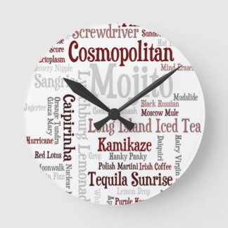Reloj Redondo Mediano Cocktails Wall Clock