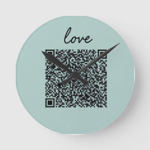 Reloj Redondo Mediano Código QR de amor