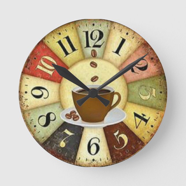 Reloj Redondo Mediano Coffee (Anverso)