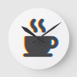 Reloj Redondo Mediano Coffee Cup Glitch