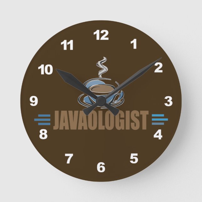 Reloj Redondo Mediano Coffee divertido (Anverso)
