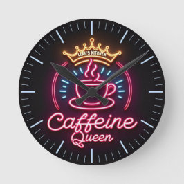 Reloj Redondo Mediano ☕ Coffeecore Clock Coffee Meme Caffeine Queen