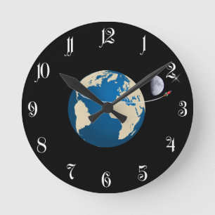 Reloj Redondo Mediano cohete espacial