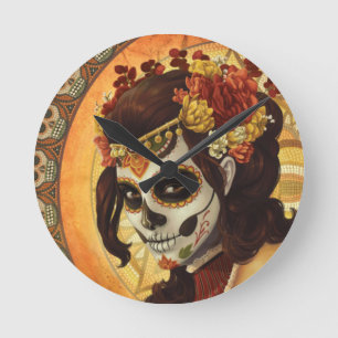 Reloj Redondo Mediano Cojín decorativo Dia De Los Muertos