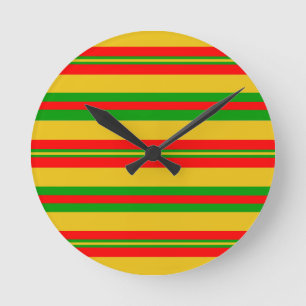 Reloj Redondo Mediano Colas Benín Amarillas, Rojas y Verdes 2