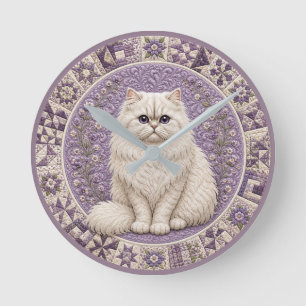 Reloj Redondo Mediano Colcha de gato persa