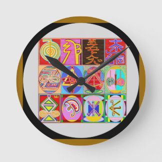 Reloj Redondo Mediano Colección curativa del símbolo de Art101 Reiki n