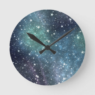 Reloj Redondo Mediano Colección de estrellas vista nocturna