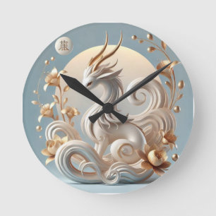 Reloj Redondo Mediano Colección de fantasías de Kirin Celestial