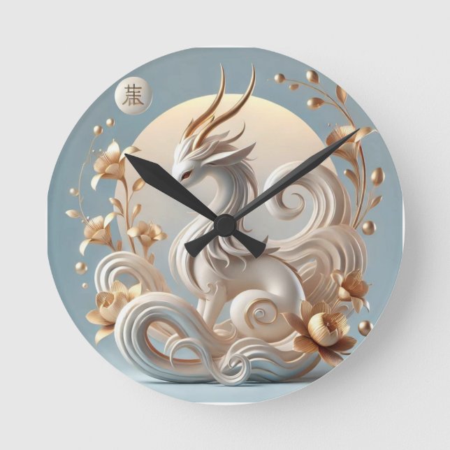 Reloj Redondo Mediano Colección de fantasías de Kirin Celestial (Anverso)