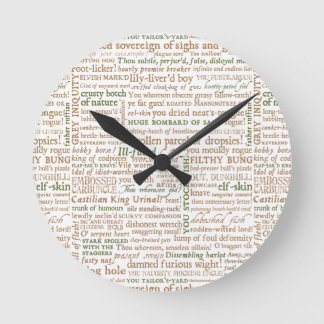 Reloj Redondo Mediano Colección de insultos de Shakespeare