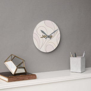 Reloj Redondo Mediano Colección de patrones modernos de yoga de lujo