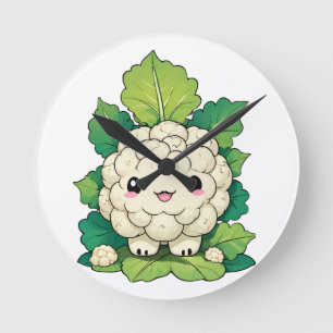 Reloj Redondo Mediano Coliflor Kawaii