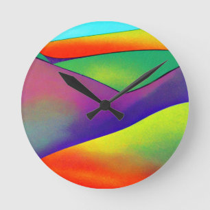 Reloj Redondo Mediano Colinas arcoiris audaces
