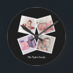 Reloj Redondo Mediano Collage de fotos 4 personalizado<br><div class="desc">Reloj de pared personalizado collage de fotos de la plantilla 4. añada simplemente sus propias fotografías y texto a este reloj de Gran Muralla. fácil personalizar. reloj adaptable de la plantilla de la foto de Ricaso - regalo-ideas perfectas</div>
