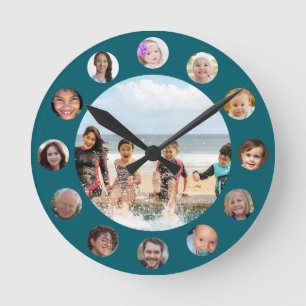 Reloj Redondo Mediano Collage de Fotos Redondo Familia 13 