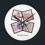 Reloj Redondo Mediano Collage de fotos único 4 personalizado<br><div class="desc">Reloj de pared personalizado collage de fotos de la plantilla 4. añada simplemente sus propias fotografías y texto a este reloj de Gran Muralla. fácil personalizar. reloj adaptable de la plantilla de la foto de Ricaso - regalo-ideas perfectas</div>