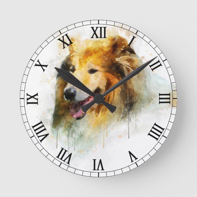 Reloj Redondo Mediano Collie áspero/collie de pelo largo (Anverso)