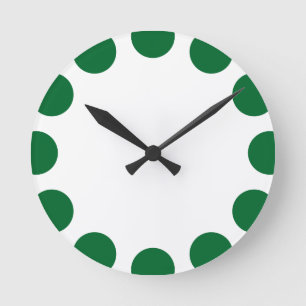 Reloj Redondo Mediano Color Crescent - Forest Green with White