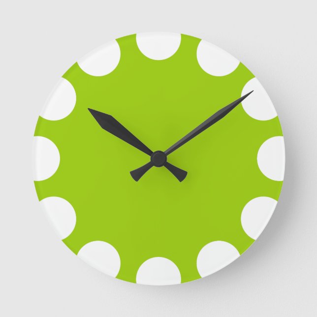Reloj Redondo Mediano Color Crescent - White with Martian Green (Anverso)