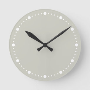 Reloj Redondo Mediano Color de tendencia Luz de color Plata Gris y punto