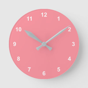 Reloj Redondo Mediano Color de tendencia sandía Números redondos rosados