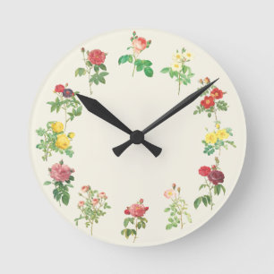 Reloj Redondo Mediano Color lamentable floral del personalizado de los