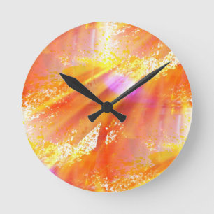 Reloj Redondo Mediano color seamless art background yellow, orange