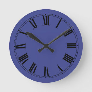 Reloj Redondo Mediano Color sólido azul