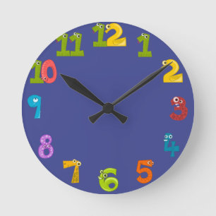 Reloj Redondo Mediano Color sólido azul de barba