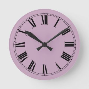 Reloj Redondo Mediano Color sólido malva