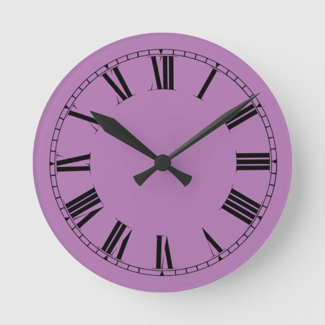 Reloj Redondo Mediano Color sólido orquídea silvestre (Anverso)