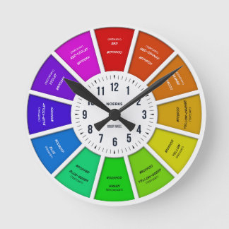 Reloj Redondo Mediano Color Wheel Wall Clock – Modern Rainbow Minimalist